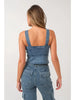 Eloise Front Lace-up Denim Corset Top