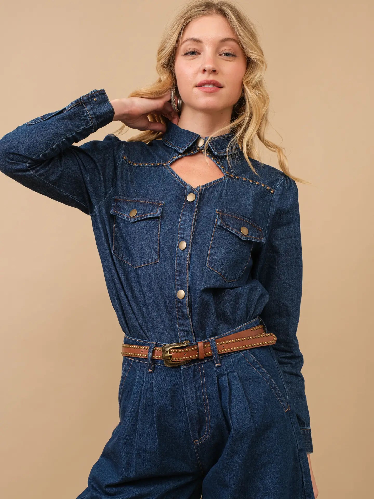 Chambray Collard Blouse