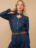 Chambray Collard Blouse