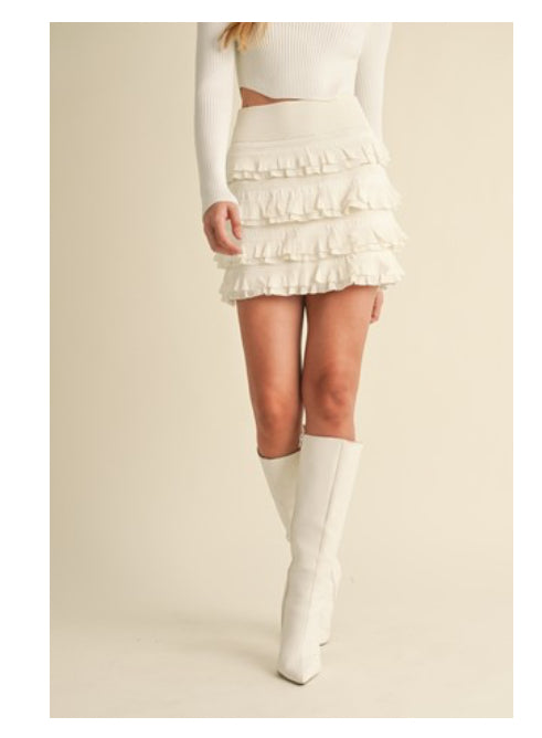 Ruffled Knit Skirt