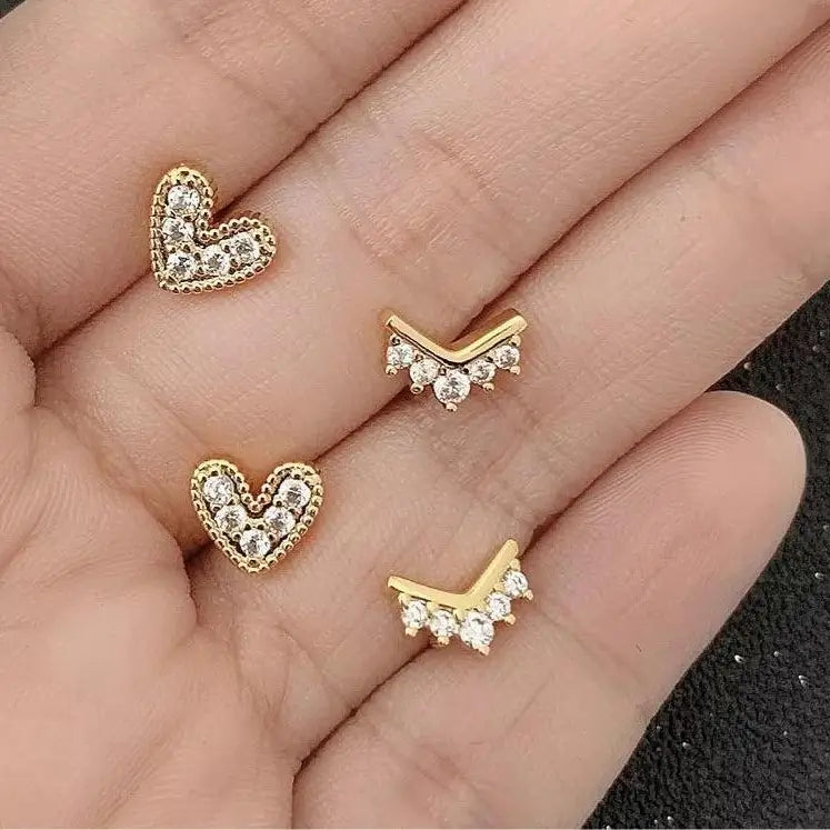 Nia Pave Heart Studs