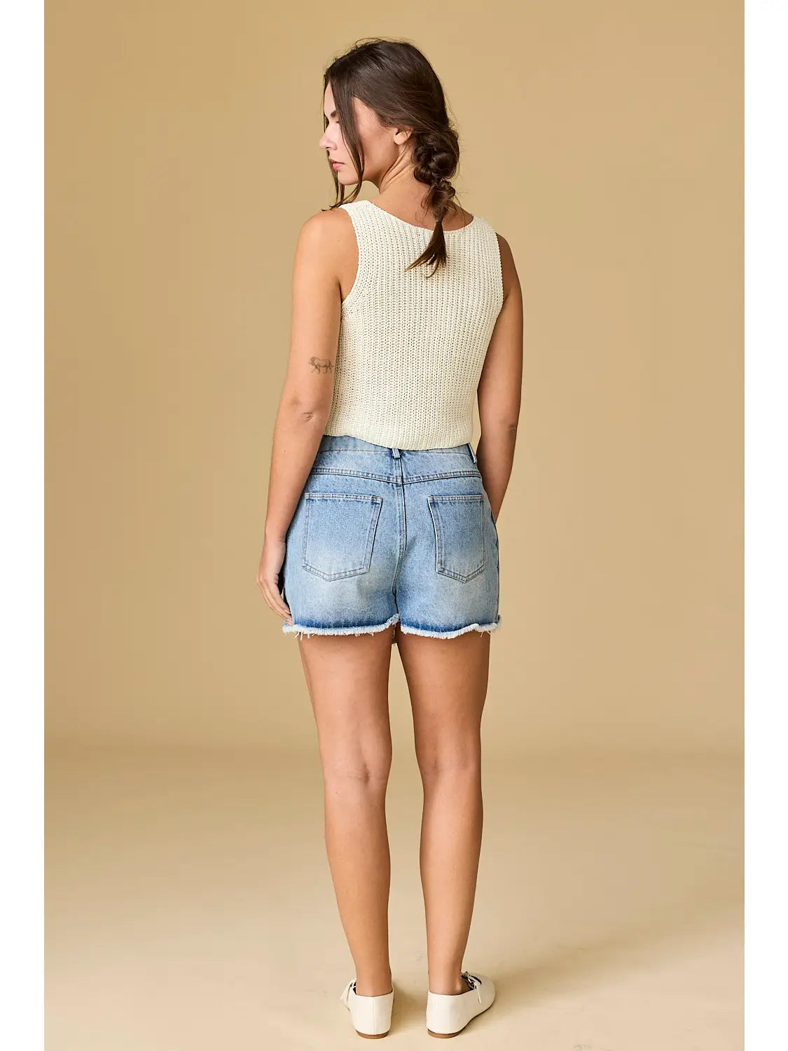 Brandy Side Tie Jean Skort